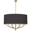 Dainolite Eleanor 8 Light Chandelier Aged Brass Black/White Shade Lamp