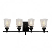 Castara 4-Light Black Bathroom Wall Light 