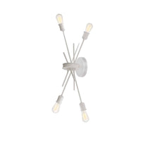 Dainolite Nebraska 4 Light Wall Sconce Matte White Finish Lamp
