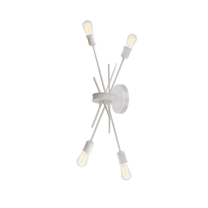 Dainolite Nebraska 4 Light Wall Sconce Matte White Finish Lamp
