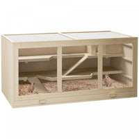 Pawhut Wooden Hamster Cage, Mouse Mice Rat Cage Small Animal Cage, 3 Tier Exercise Play House With S