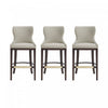 Blair Modern Wood Upholstered Barstool in Stone - Set of 3 Bar Stool 