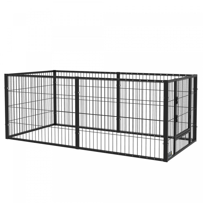 Pawhut 6 Panel 32.5\" - 59\" X 31\" Dog Playpen, Heavy Duty Pet Playpen With Door, Adjustable Dog Exerc