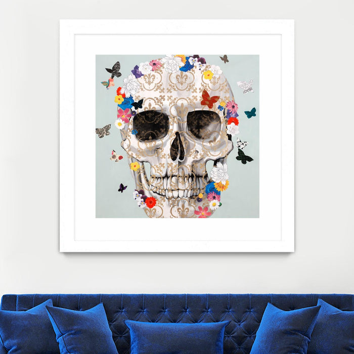 \"Party Favor\" Matted and Framed White 36x36 Wall Art