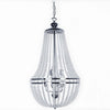 Dainolite Dawson 6 Light Chandelier Polished Chrome Finish Clear Beads Lamp