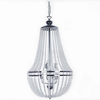 Dainolite Dawson 6 Light Chandelier Polished Chrome Finish Clear Beads Lamp