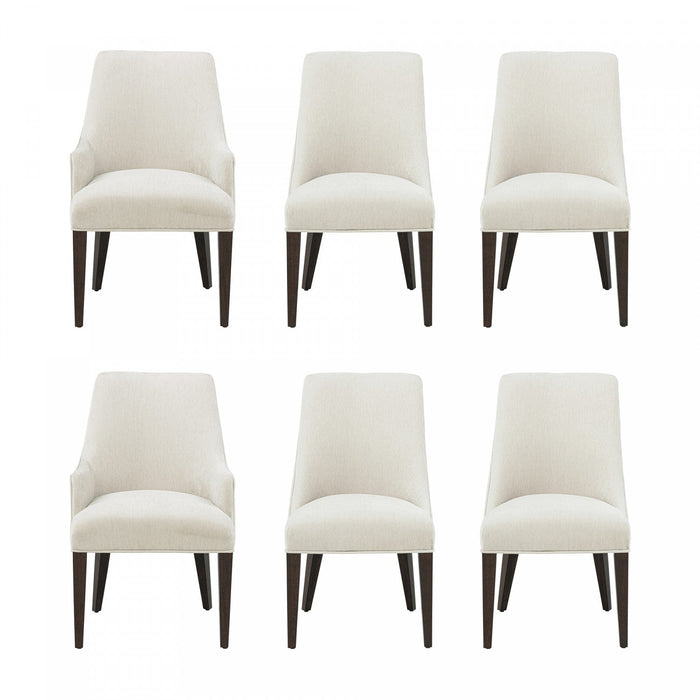 Beever Modern 6-Piece Dining Chair Set in Cream 