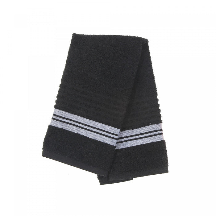 Deluxe Hand Towel 16 x 27 Black - Set of 6 Towels