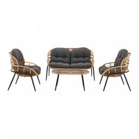 Pine Modern 4-Piece Conversation Set in Gray Patio Seating Package 