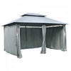 Outsunny 13'l X 10'w X 8.7'h Patio Gazebo Outdoor 2-tiers Garden Canopy Yard Sunshade Shelter With C