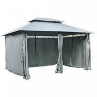 Outsunny 13'l X 10'w X 8.7'h Patio Gazebo Outdoor 2-tiers Garden Canopy Yard Sunshade Shelter With C