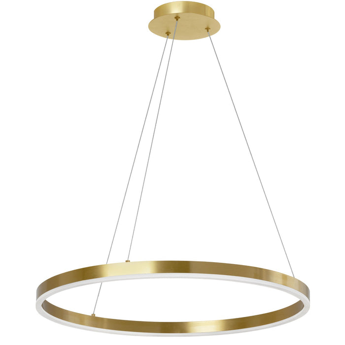 Dainolite Circulo Chandelier 34w Aged Brass Finish White Acrylic Diffuser Lamp