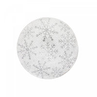Foil Printed Snowflake Cotton Rope Placemat Silver - Set of 12