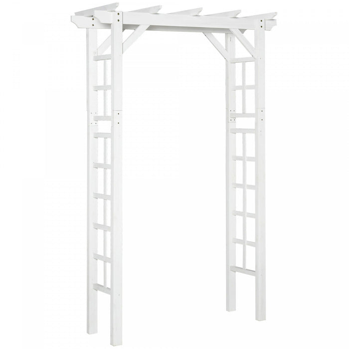 Outsunny 85\" Wooden Garden Arbour For Wedding And Ceremony, Outdoor Garden Arch Trellis For Climbing