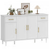HOMCOM 55" Modern Sideboard Buffet Cabinet with Soft-Close Doors White