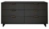 Granville Modern 55\" Dresser in Charcoal Gray (6-Drawer) 
