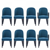 Hillman Modern 8-Piece Dining Chair Set in Blue