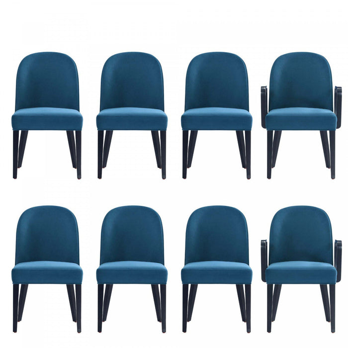 Hillman Modern 8-Piece Dining Chair Set in Blue 