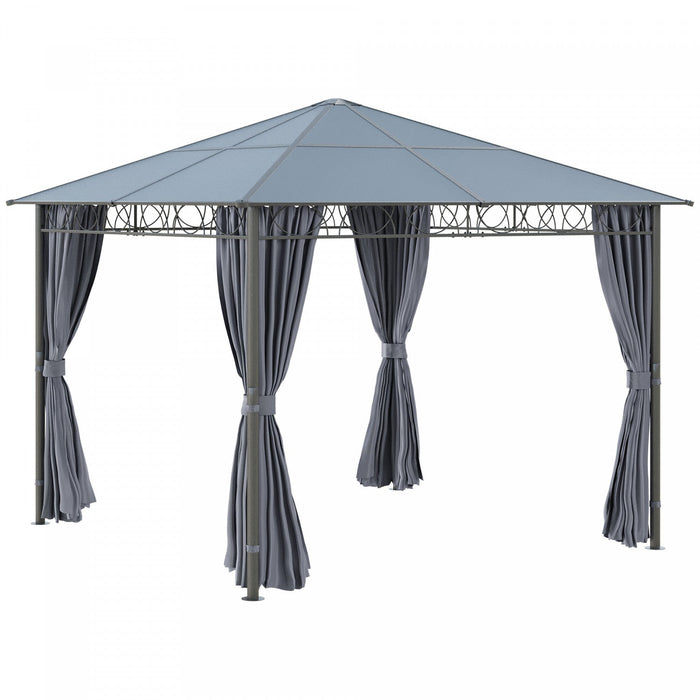 Outsunny 10' X 10' Polycarbonate Hardtop Gazebo Canopy Outdoor Patio Gazebo With Aluminum Frame & Cu