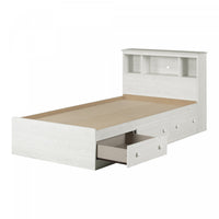 Summer Breeze Storage Bed And Bookcase Headboard Set White Pine - South Shore Twin Bed