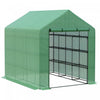 Outsunny 8' X 6' X 7' Portable Walk-in Greenhouse Hot House With 18 Shelves, Water/uv Resistant Weat