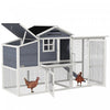 Pawhut 76\" Wooden Chicken Coop, Outdoor Hen House Poultry Duck Goose Cage With Outdoor Run, Nesting 