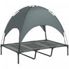 Pawhut Elevated Cooling Pet Bed Portable Raised Dog Cot With Canopy For Xl Sized Dogs, Indoor & Outd