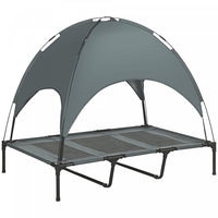 Pawhut Elevated Cooling Pet Bed Portable Raised Dog Cot With Canopy For Xl Sized Dogs, Indoor & Outd