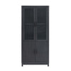 Jodie Mid-Century Modern 31\" Bookcase Cabinet in Charcoal Gray (6-Shelf) 