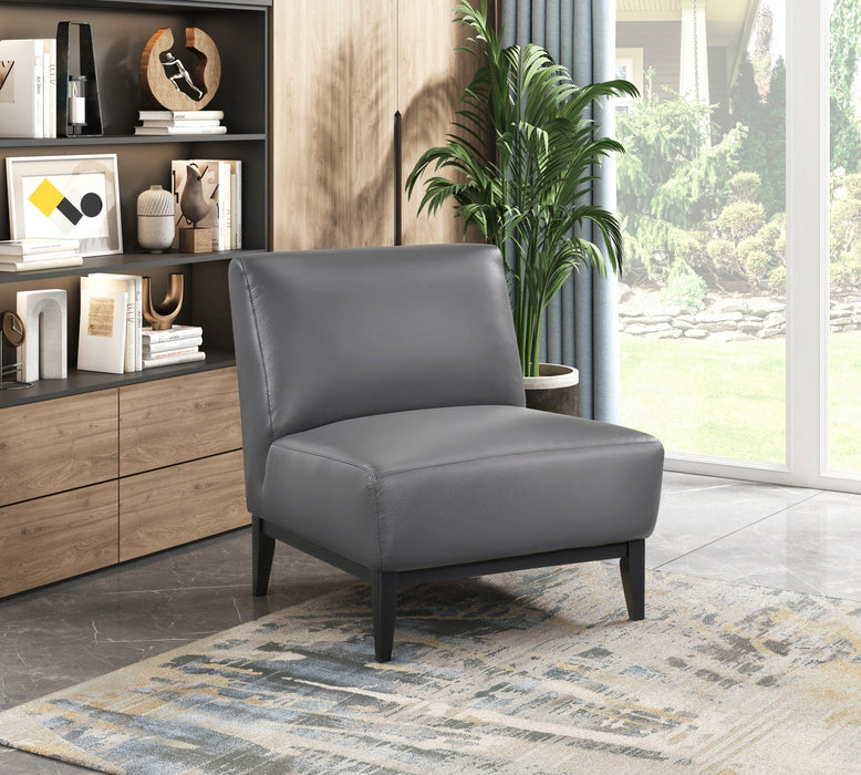Murdock Accent Chair Dark Grey Leather 
