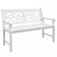 Outsunny Wooden Garden Bench W/ Slatted Seat & Back, White