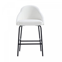 Gracie Modern Metal Upholstered Counter Stool in White and Black Bar Stool