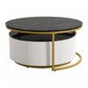 Sophia 27.6\" Modern Nesting Coffee Table With Storage Drawer - Black 