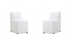 Anna Square Modern Vegan Leather Dining Chair in White - Set of 2 