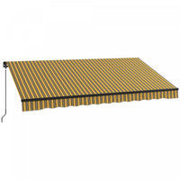 Outsunny 12' X 10' Retractable Awning, Patio Awning Sunshade Shelter With Manual Crank Handle, 280gs