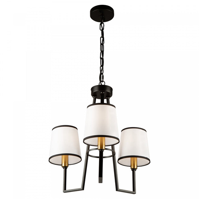 Coco 3-Light Black and Gold Chandelier 