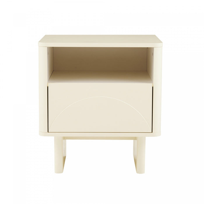 Ella Modern 20\" Nightstand in Cream (1-Drawer) 