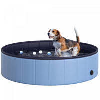 Pawhut Folding Dog Pool Portable Pet Kiddie Swimming Pool, Outdoor/indoor Puppy Bath Tub With Nonsli