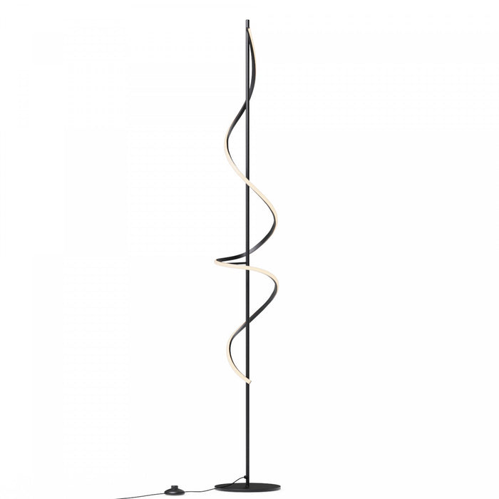 51\" Matte Black LED Floor Lamp with Stepless Dimming 