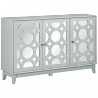 HOMCOM Mirrored Buffet Cabinet Kitchen Sideboard with 2 Cupboard, Gray