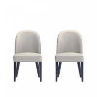 Hillman Modern Wood Upholstered Dining Chair in Light Gray - Set of 2 