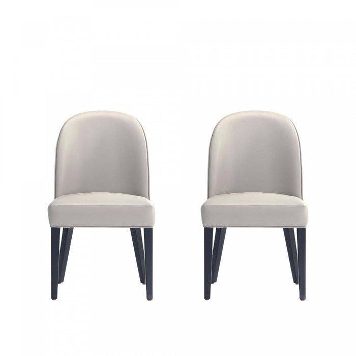 Hillman Modern Wood Upholstered Dining Chair in Light Gray - Set of 2 