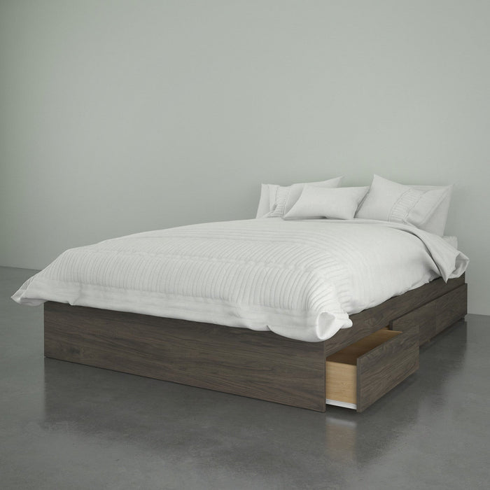 Nordika Full Platform Bed - Bark Grey 