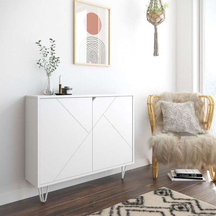 Nordika 2-Door Accent Cabinet - White 