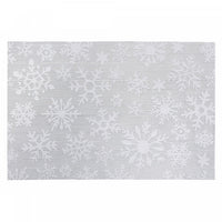 Vinyl Placemat Silver Snowflake on White - Set of 12