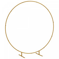 Outsunny 6.6ft Gold Wedding Arch Round Backdrop Stand For Birthday Party