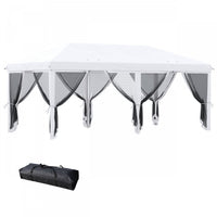 Outsunny 10' X 20' Pop Up Canopy Tent, Instant Canopies With 6 Removable Mesh Sidewalls, Carry Bag -