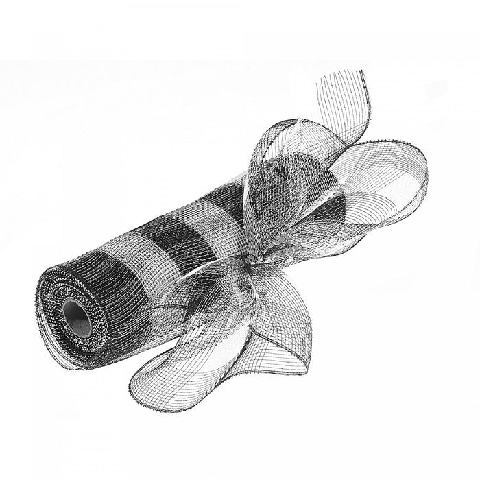 Mesh Ribbon White Buffalo 10\"x5\" - Set of 4 Crafts