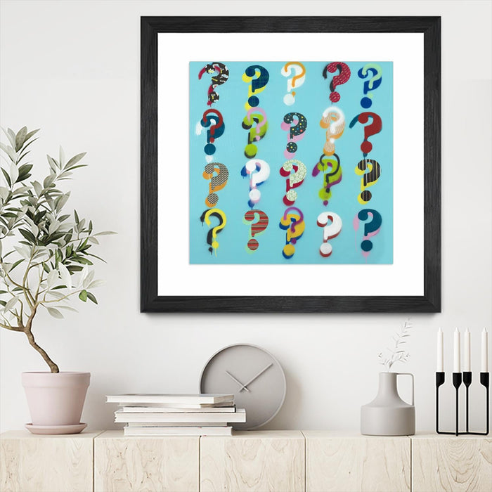 \"Pop The Question\" Matted and Framed Black 36x36 Wall Art