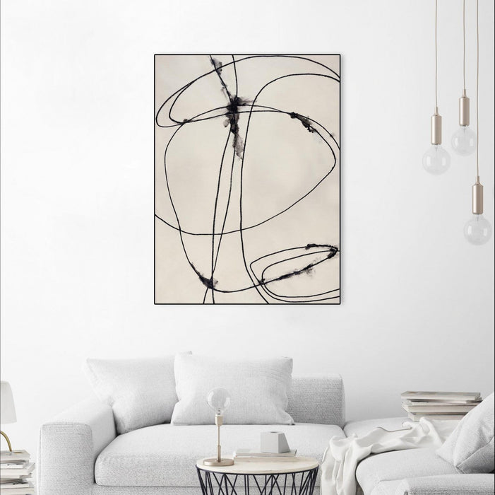 \"Tangled Ties\" Canvas Framed Black 30x40 Wall Art